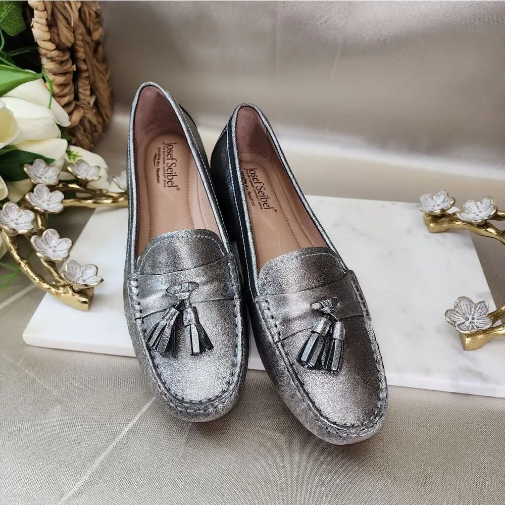 JOSEF SEIBEL Elina Leather Tassel Loafers Stunning Colorway